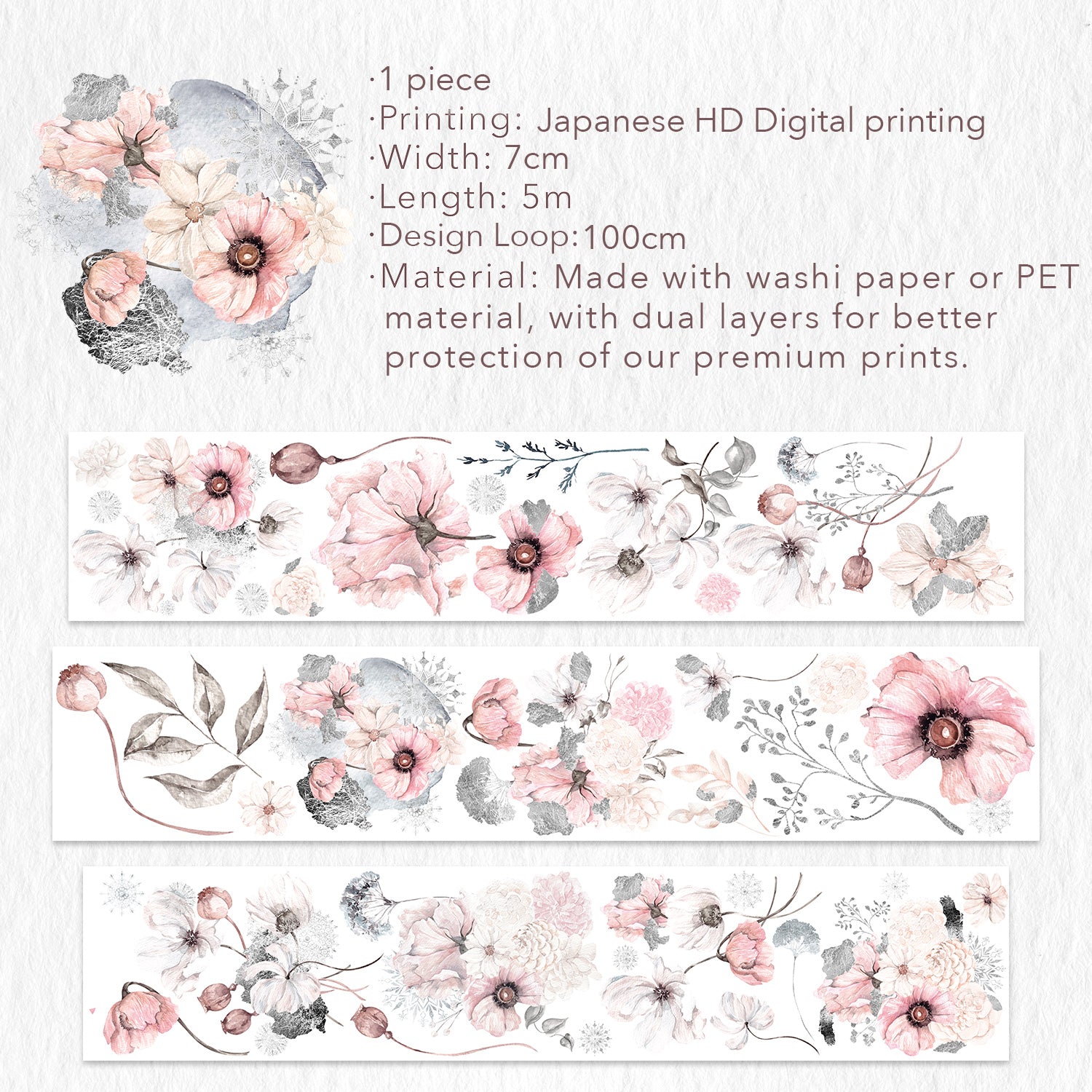Frostbloom Wide Washi/PET Tape - immagine 4