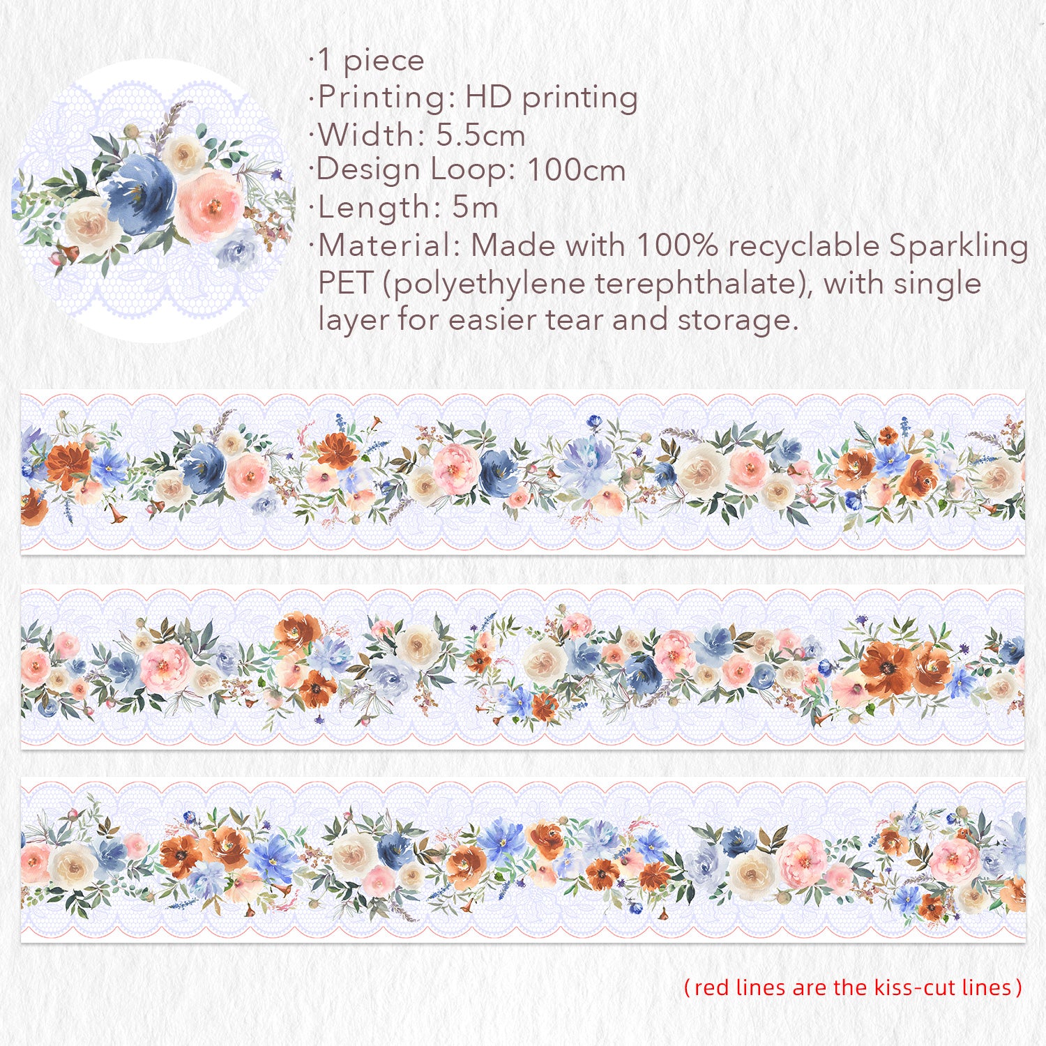 Pre-cut Fleur de Lune Wide PET Tape (Sparking) - immagine 9