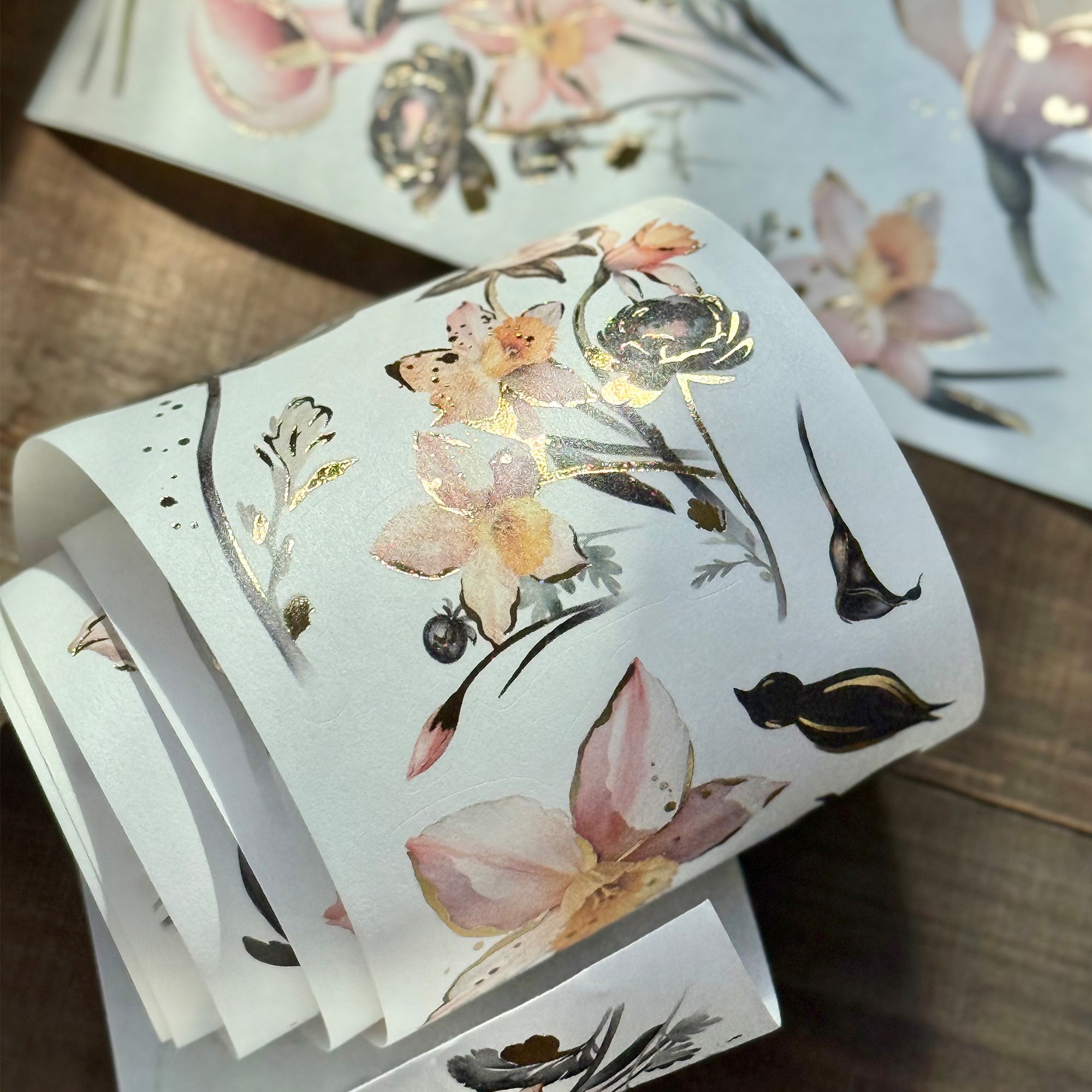 Auric Rose Washi Tape Sticker Set (GILDED) - immagine 3