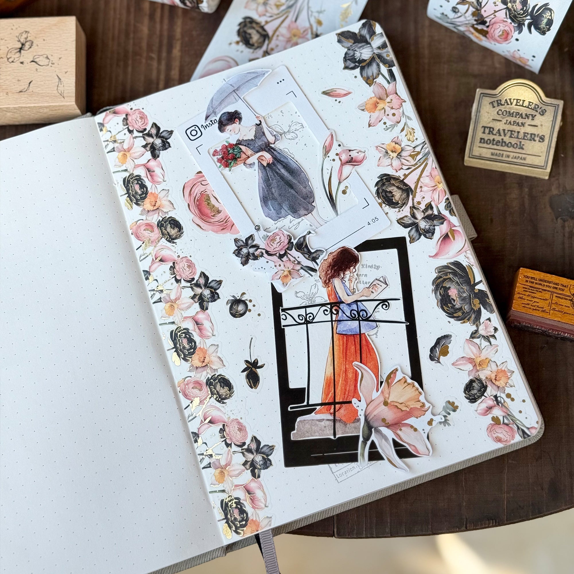 Auric Rose Washi Tape Sticker Set (GILDED) - immagine 2