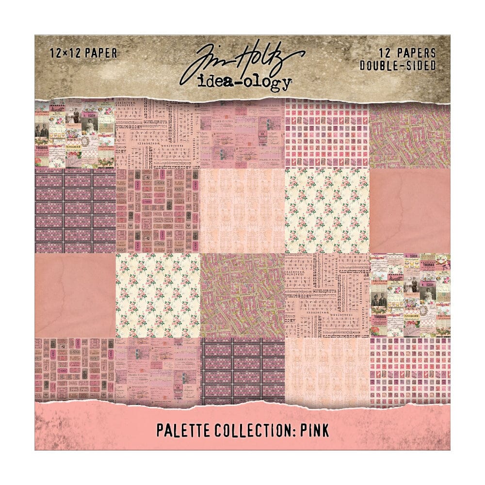 Tim Holtz Idea-ology Palette Pink – Carte 12x12", 12 fogli