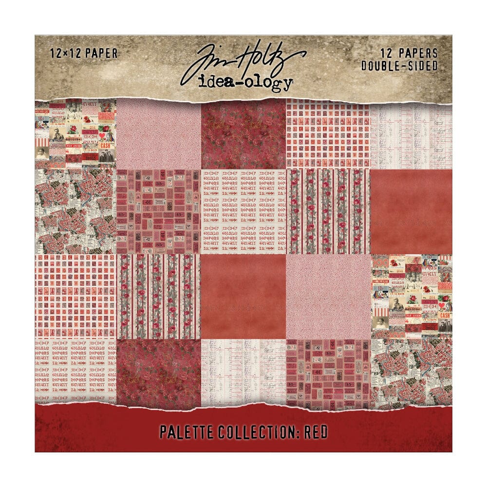 Tim Holtz Idea-ology Palette Red – Carte 12x12", 12 fogli