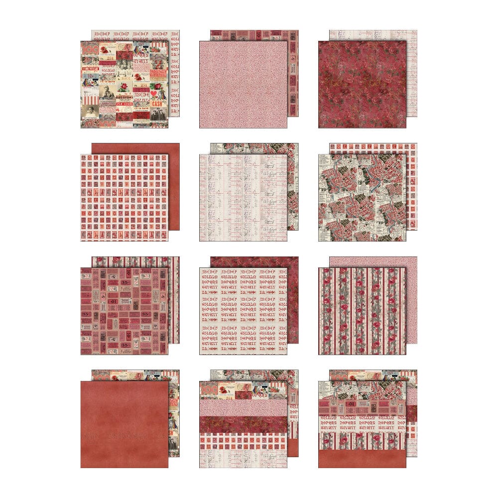 Tim Holtz Idea-ology Palette Red – Carte 12x12", 12 fogli - immagine 2