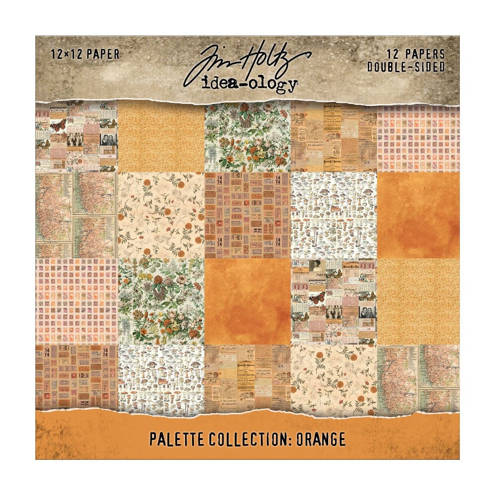 Tim Holtz Idea-ology Palette Orange – Carte 12x12", 12 fogli