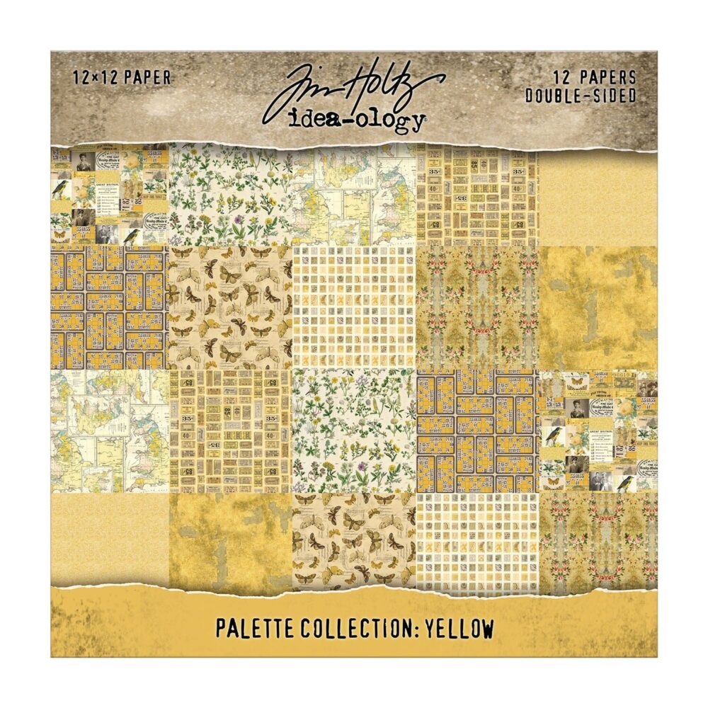 Tim Holtz Idea-ology Palette Yellow – Carte 12x12", 12 fogli