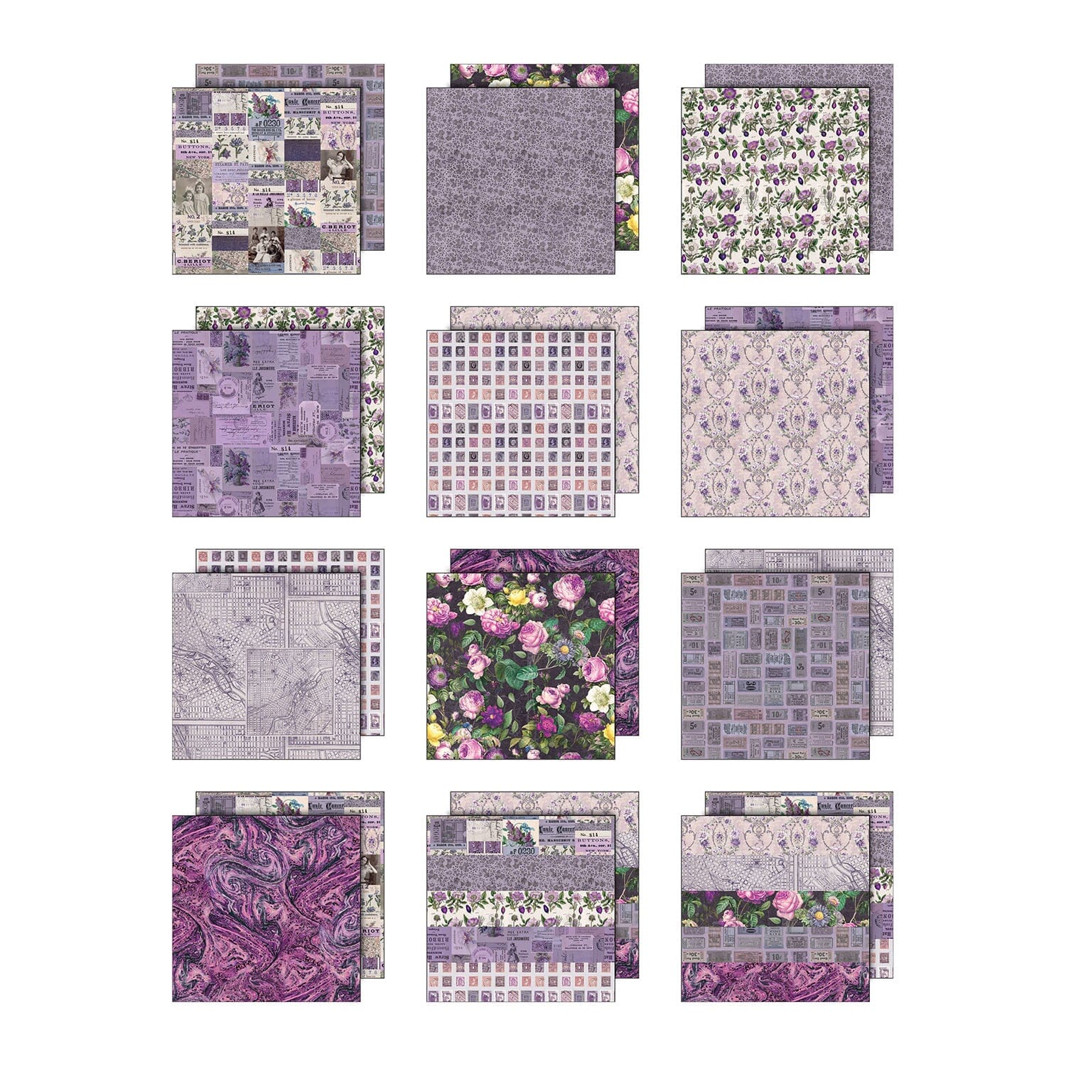 Tim Holtz Idea-ology Palette Purple – Carte 12x12", 12 fogli - immagine 2