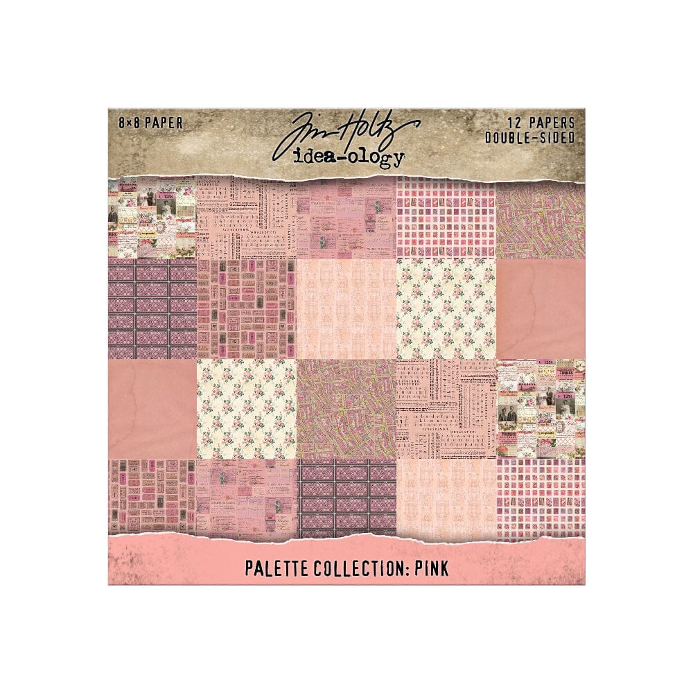 Tim Holtz Idea-ology Palette Pink – Carte 8x8", 12 fogli