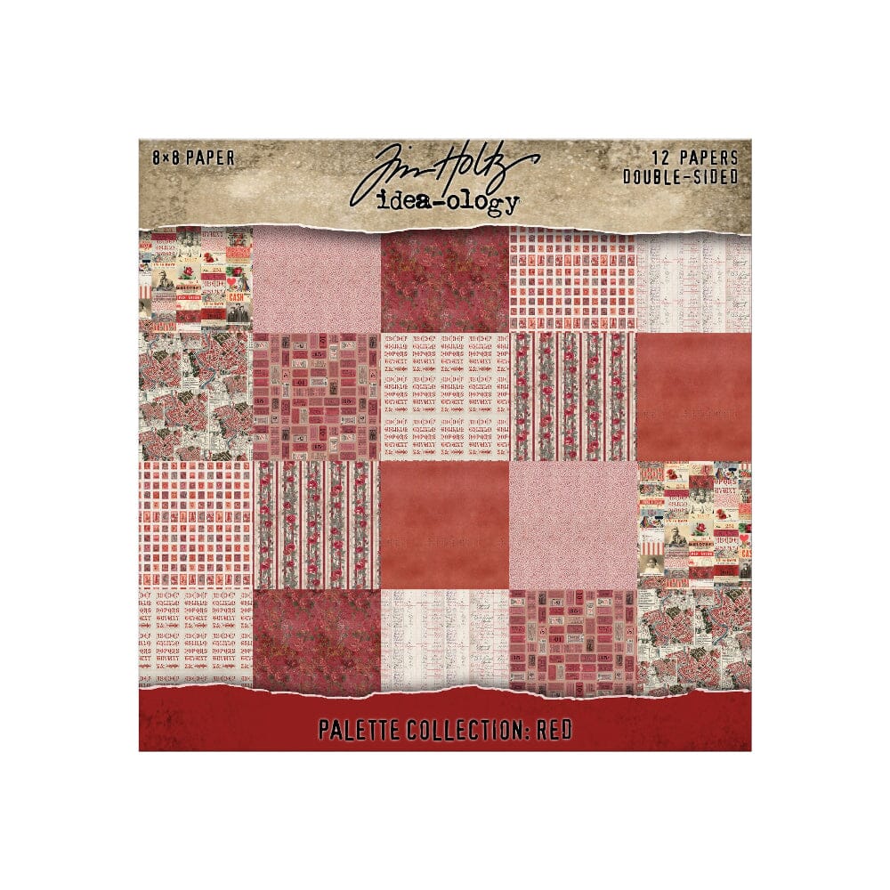 Tim Holtz Idea-ology Palette Red – Carte 8x8", 12 fogli