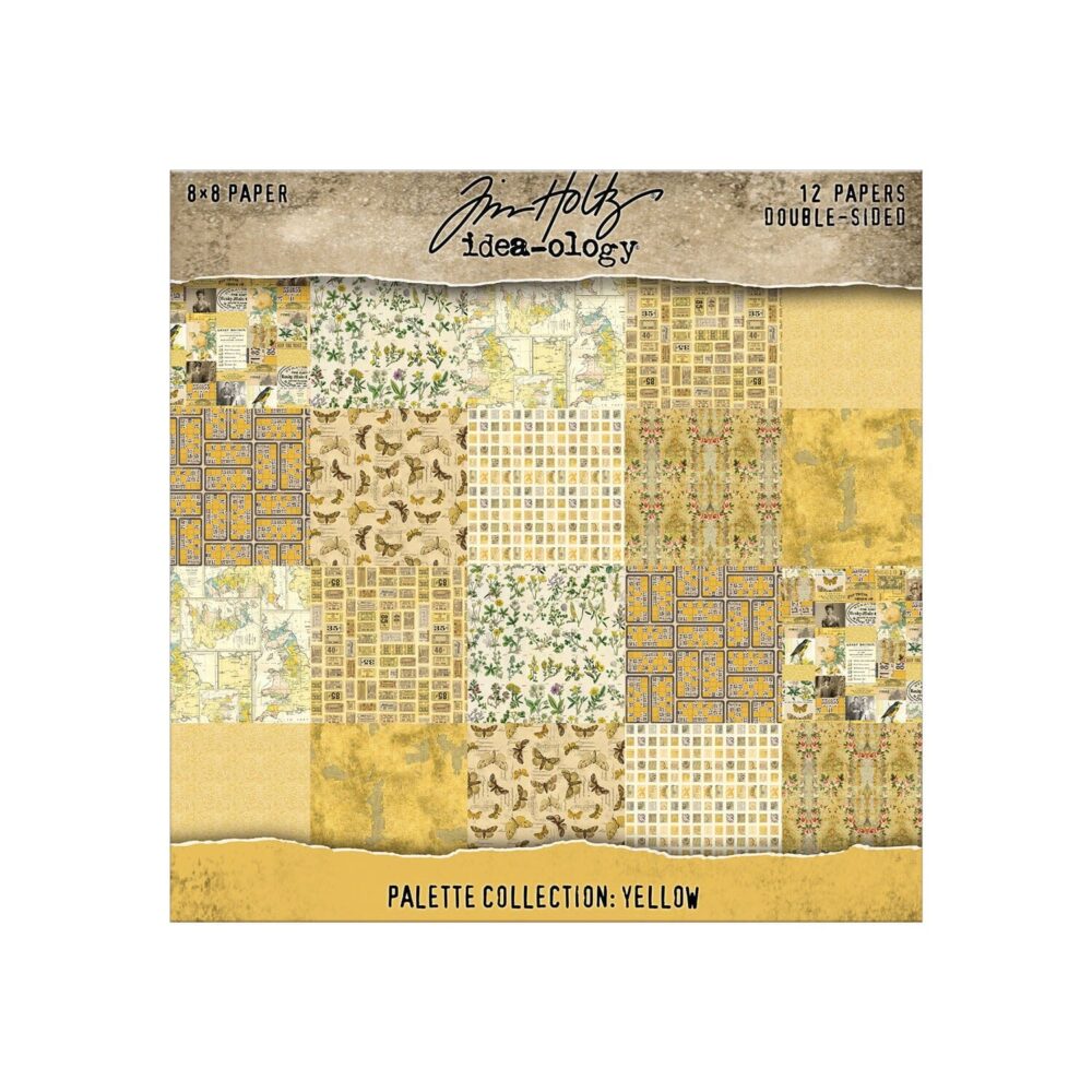 Tim Holtz Idea-ology Palette Yellow – Carte 8x8", 12 fogli