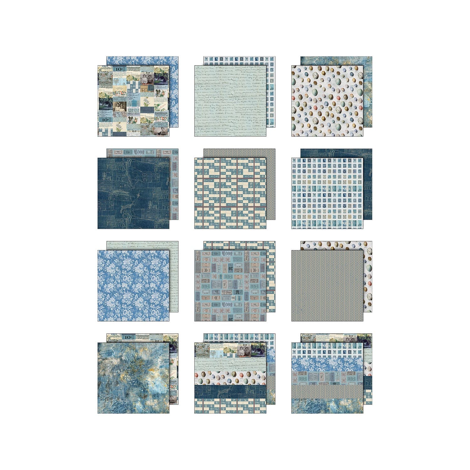 Tim Holtz Idea-ology Palette Blue – Carte 8x8", 12 fogli - immagine 2
