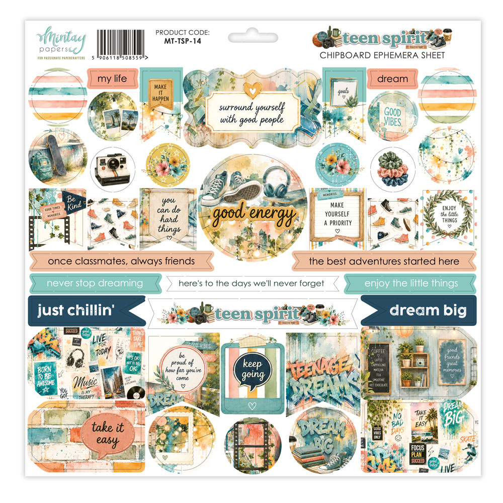 Mintay Teen Spirit – Chipboard Ephemera 12×12″