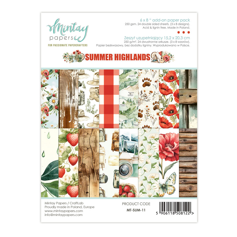 Mintay Summer Highlands – Add-On Paper Pad 6×8″, 24 fogli