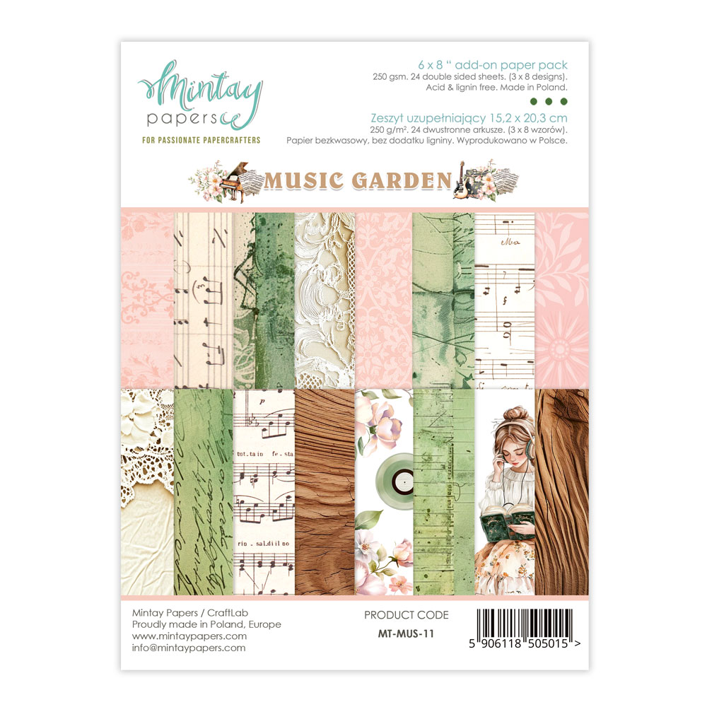 Mintay Music Garden – Add-On Paper Pad 6×8″, 24 fogli