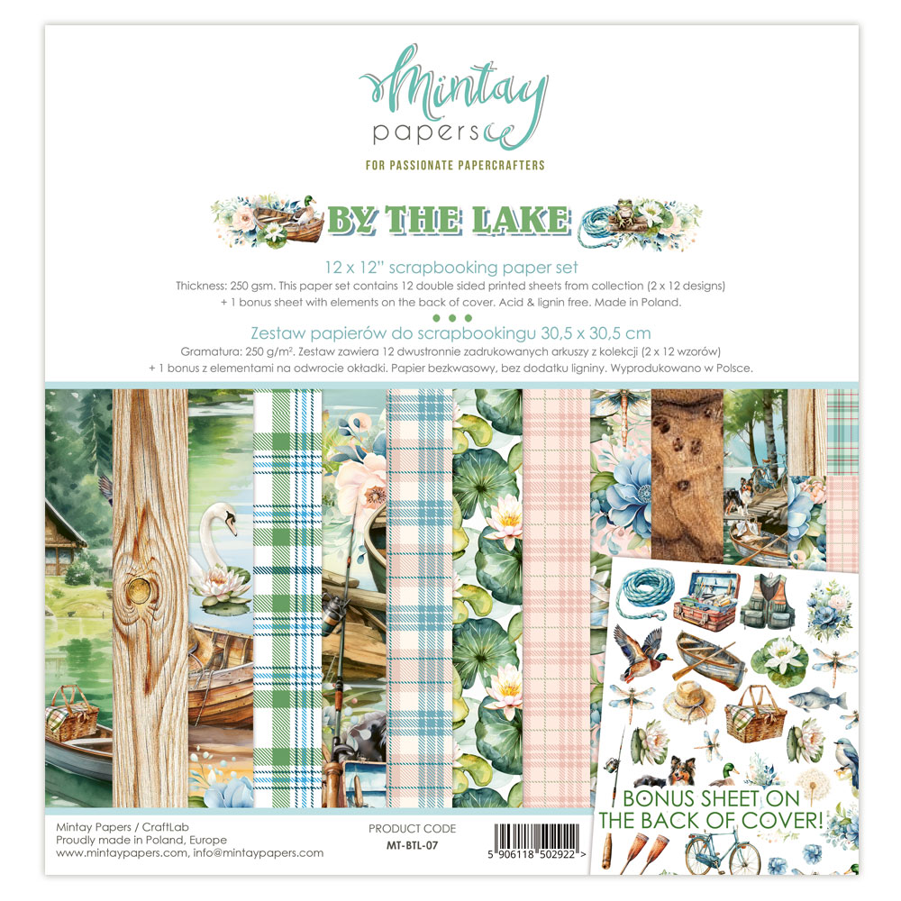 Mintay By The Lake – Set Carte Scrapbooking 12×12″, 12 fogli