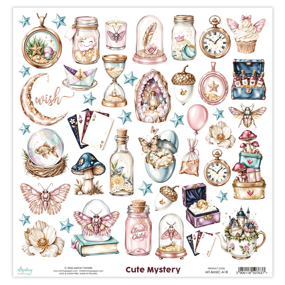 Mintay Basic Cute Mystery – Elementi da ritagliare 12×12″
