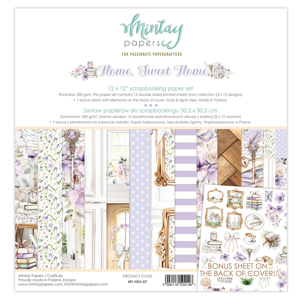 Mintay Home Sweet Home – Set Carte Scrapbooking 12×12″, 12 fogli