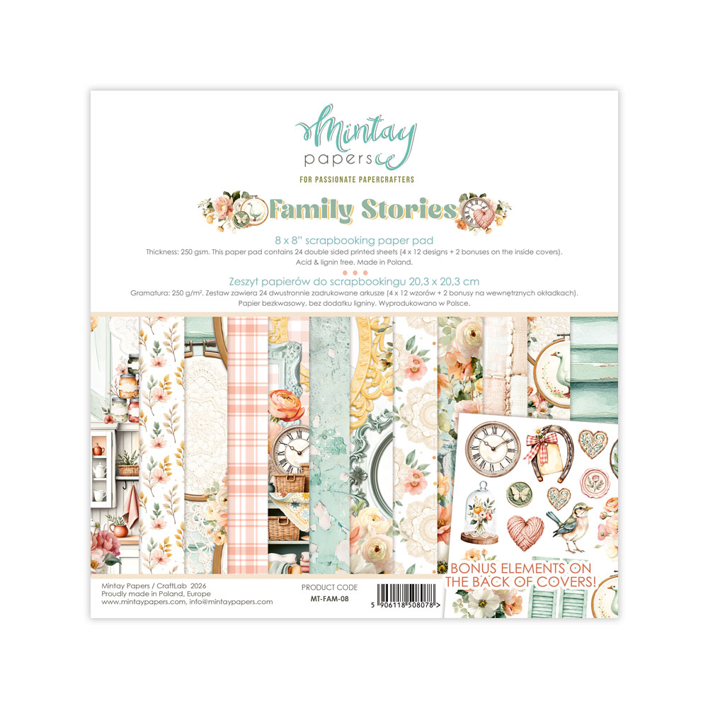 Mintay Family Stories – Paper Pad 8×8″, 24 fogli