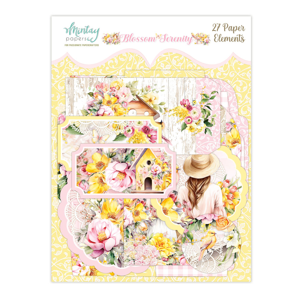 Mintay Blossom Serenity – Paper Ephemera, 27 pezzi