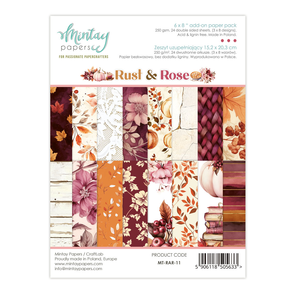 Mintay Rust & Rose – Add-On Paper Pad 6×8″, 24 fogli