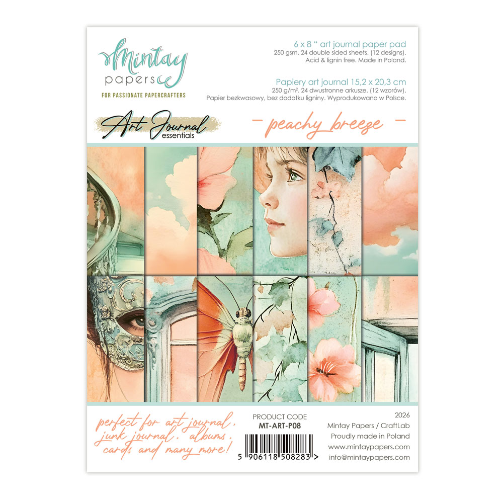 Mintay Peachy Breeze – Paper Pad Art Journal 6×8″, 24 fogli