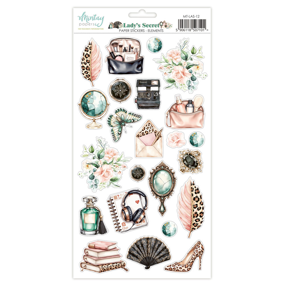 Mintay Lady's Secret – Paper Stickers Elements 6×12″