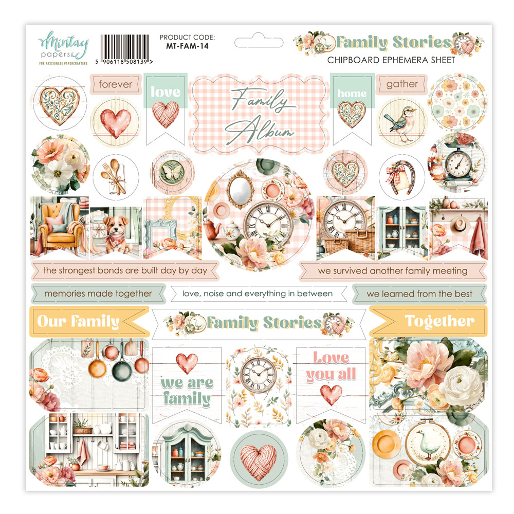 Mintay Family Stories – Chipboard Ephemera 12×12″