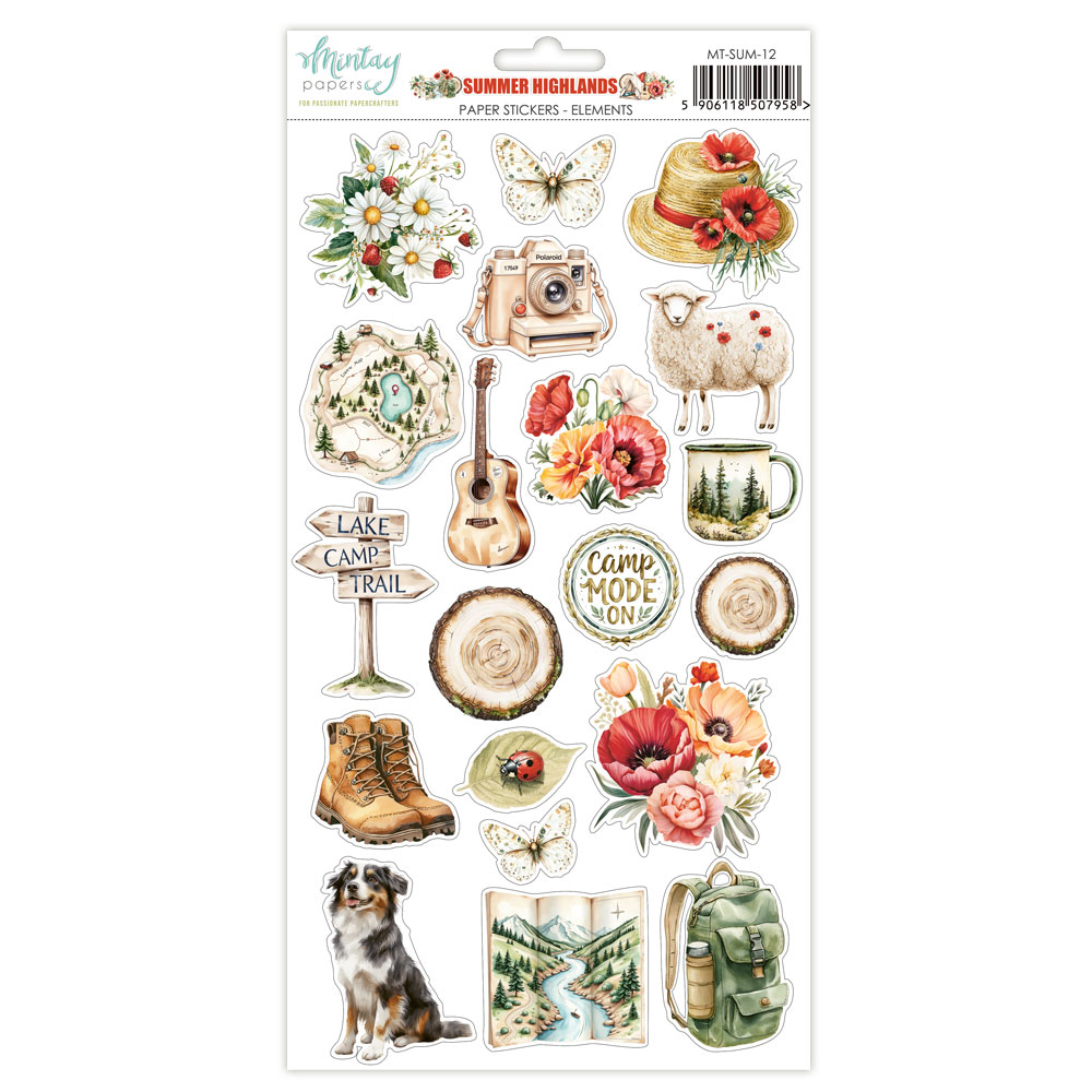 Mintay Summer Highlands – Paper Stickers Elements 6×12″