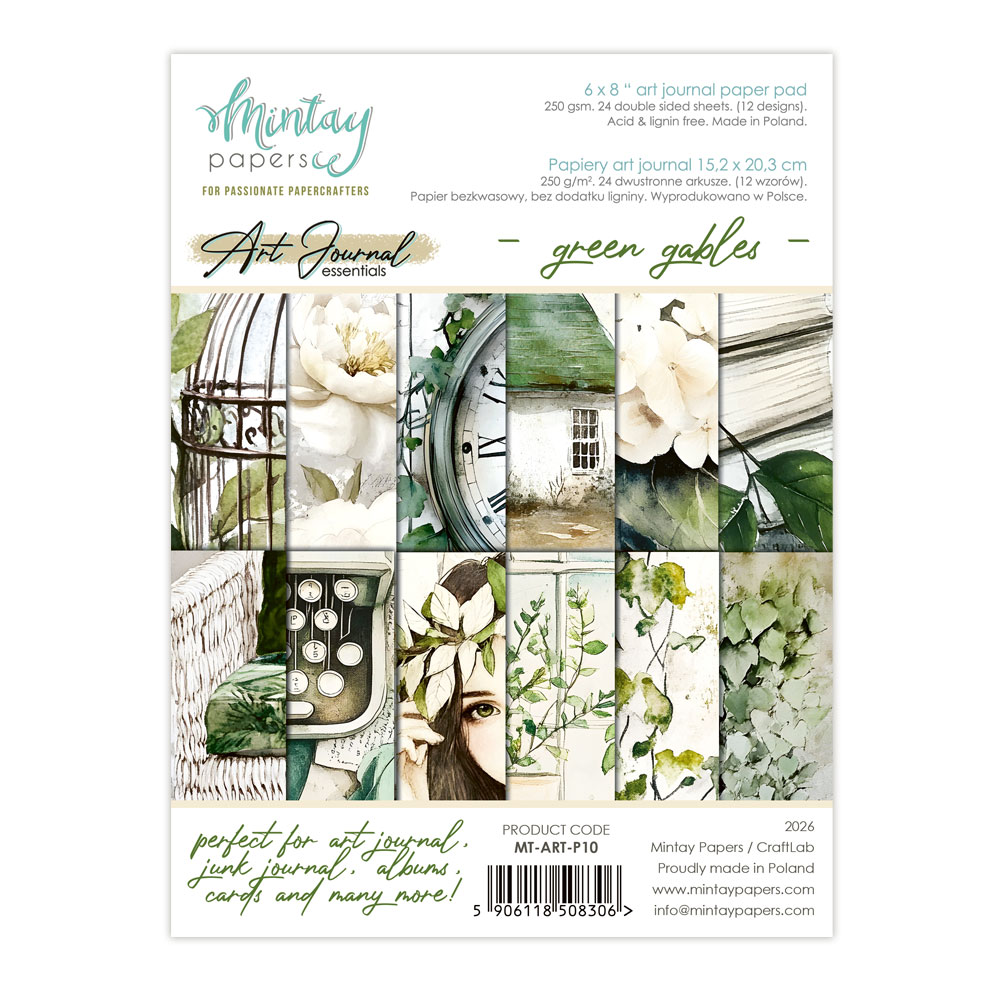 Mintay Green Gables – Paper Pad Art Journal 6×8″, 24 fogli