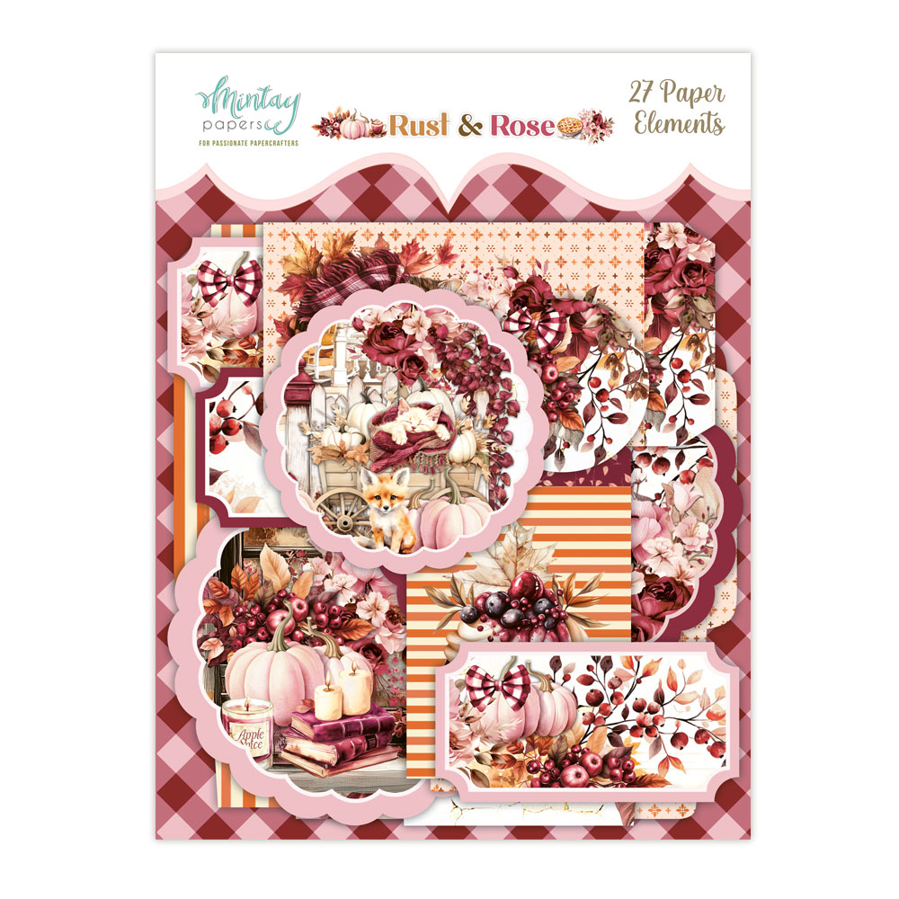 Mintay Rust & Rose – Paper Ephemera, 27 pezzi