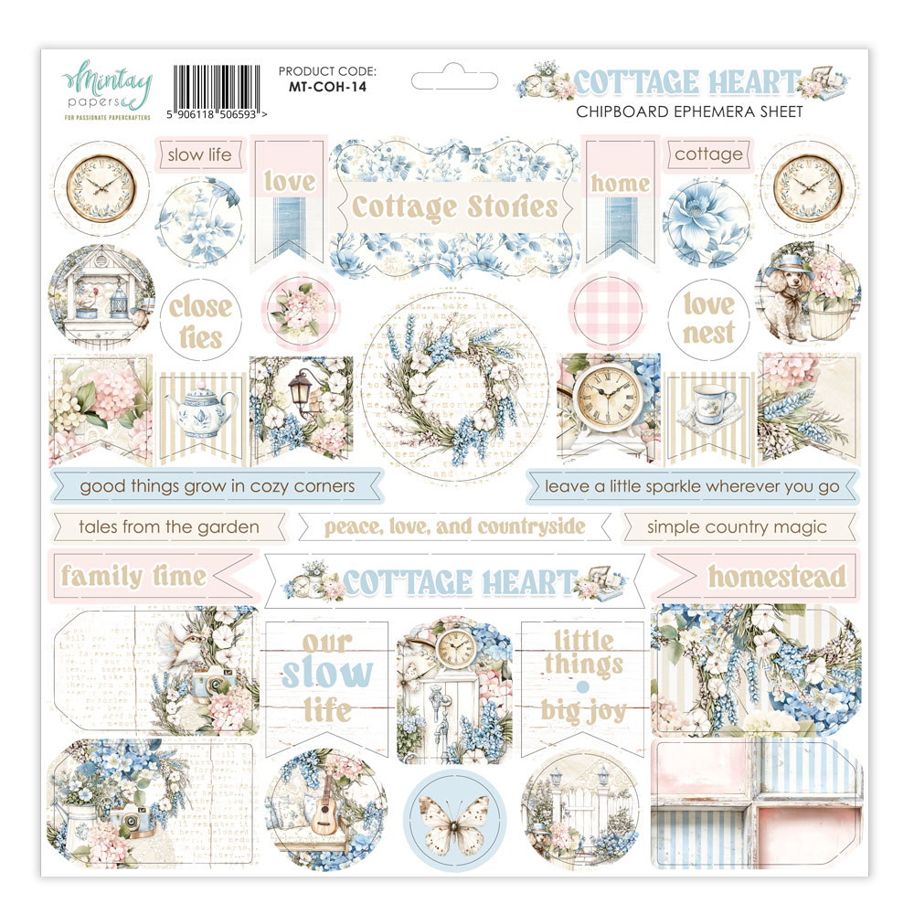 Mintay Cottage Heart – Chipboard Ephemera 12×12″