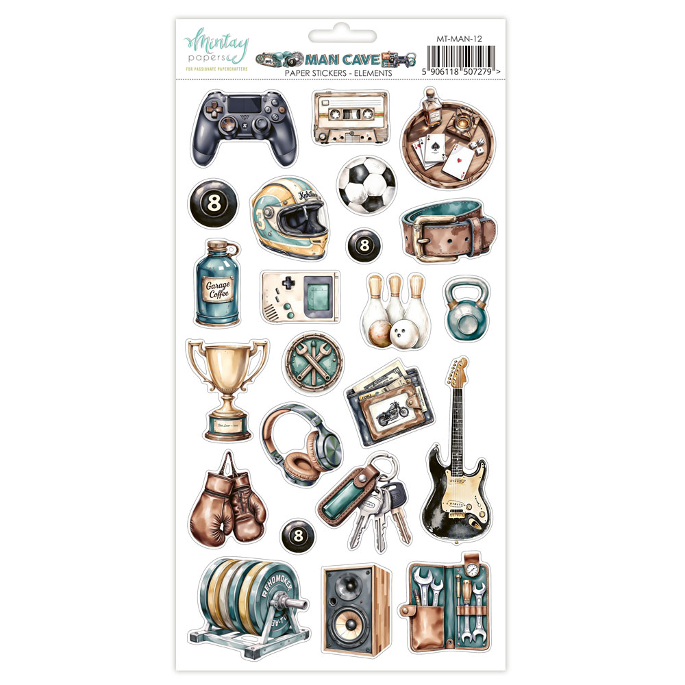 Mintay Man Cave – Paper Stickers Elements 6×12″