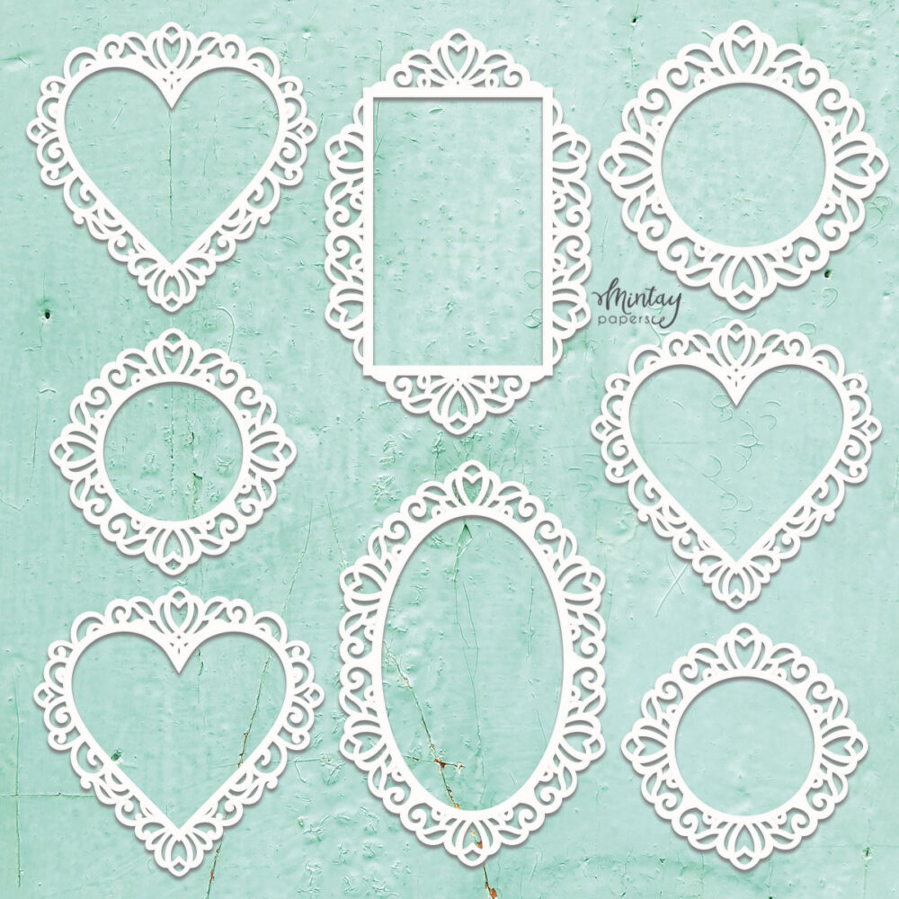 Mintay Chippies Decor Ornate Frames – Chipboard 12×12″