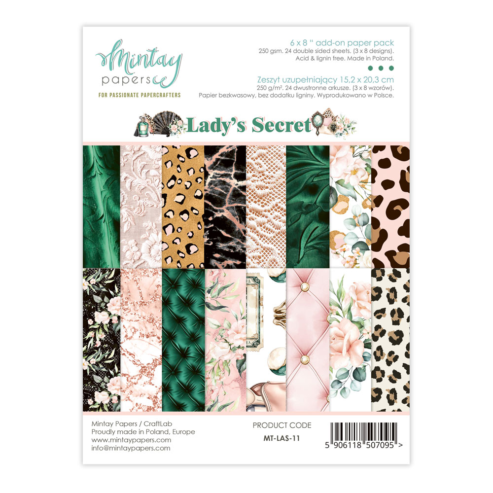 Mintay Lady's Secret – Add-On Paper Pad 6×8″, 24 fogli