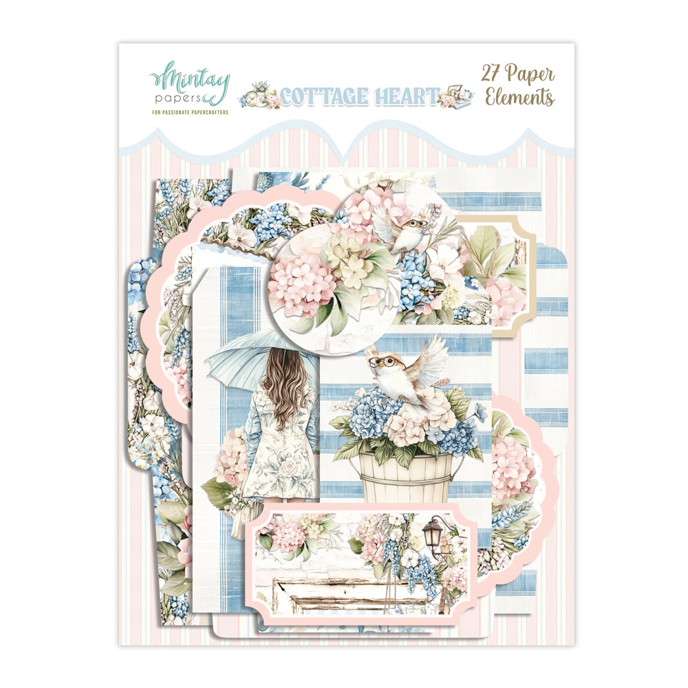Mintay Cottage Heart – Paper Ephemera, 27 pezzi