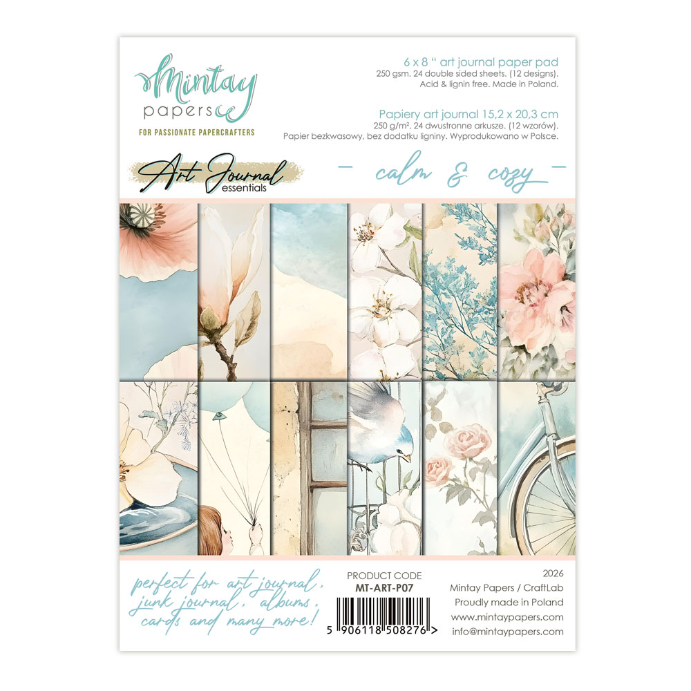 Mintay Calm & Cozy – Paper Pad Art Journal 6×8″, 24 fogli