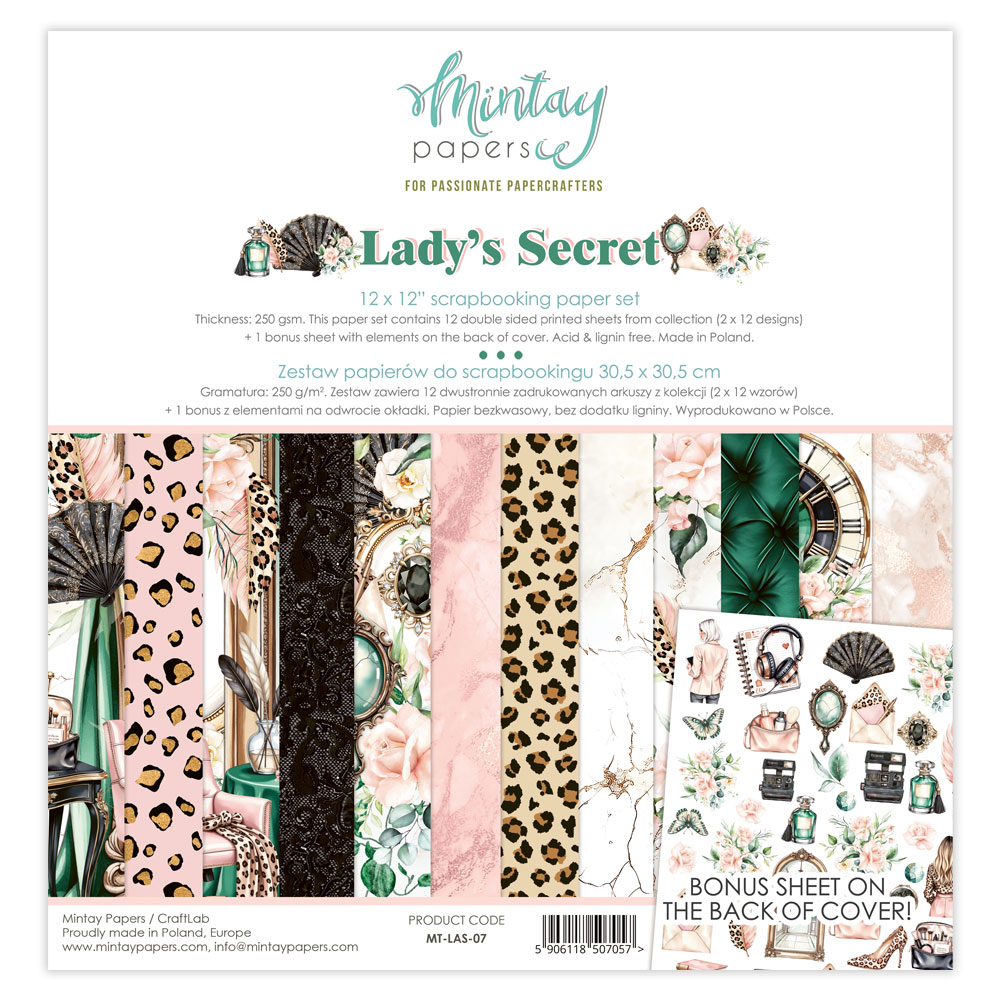 Mintay Lady's Secret – Set Carte Scrapbooking 12×12″, 12 fogli