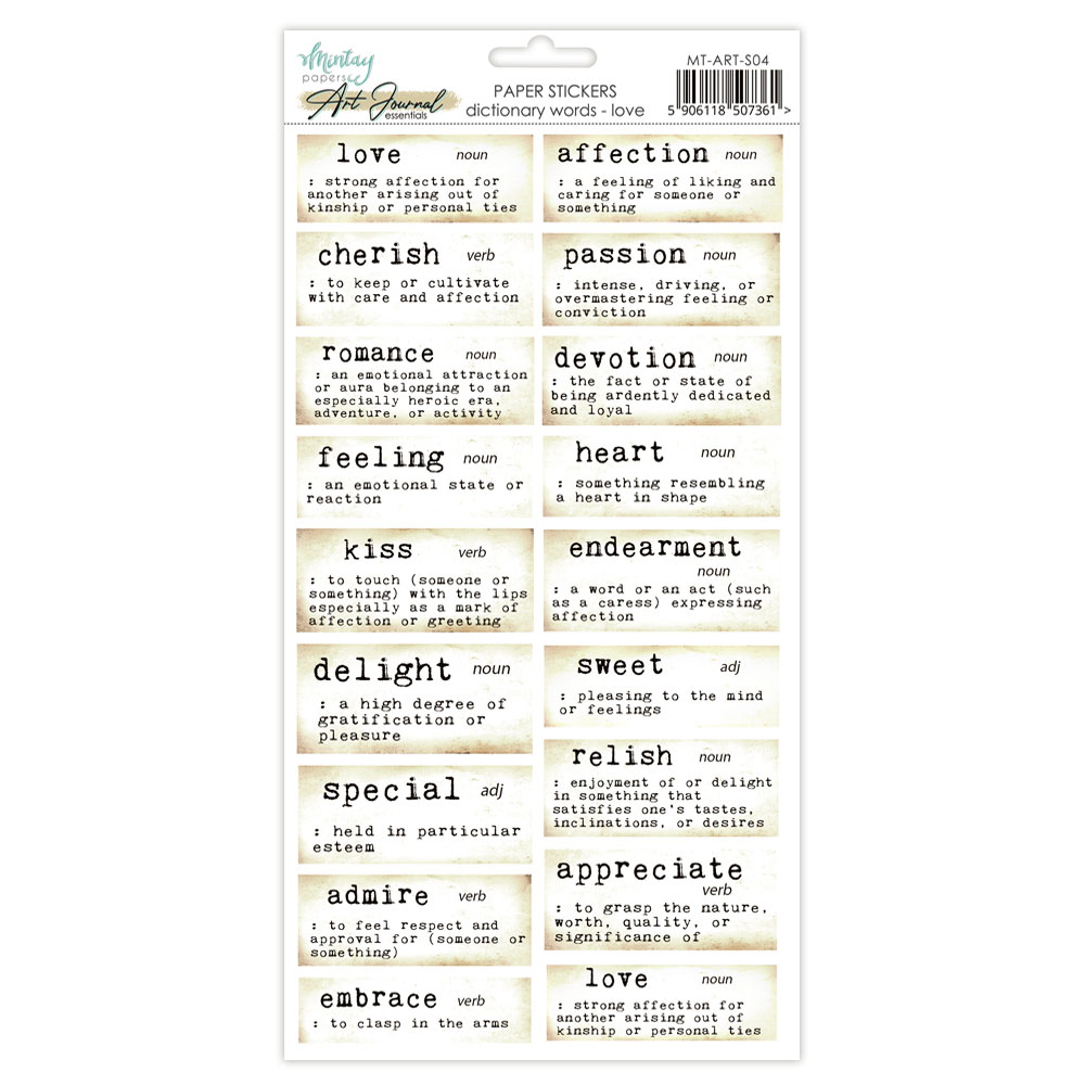 Mintay Dictionary Words Love – Stickers Art Journal 6×12″