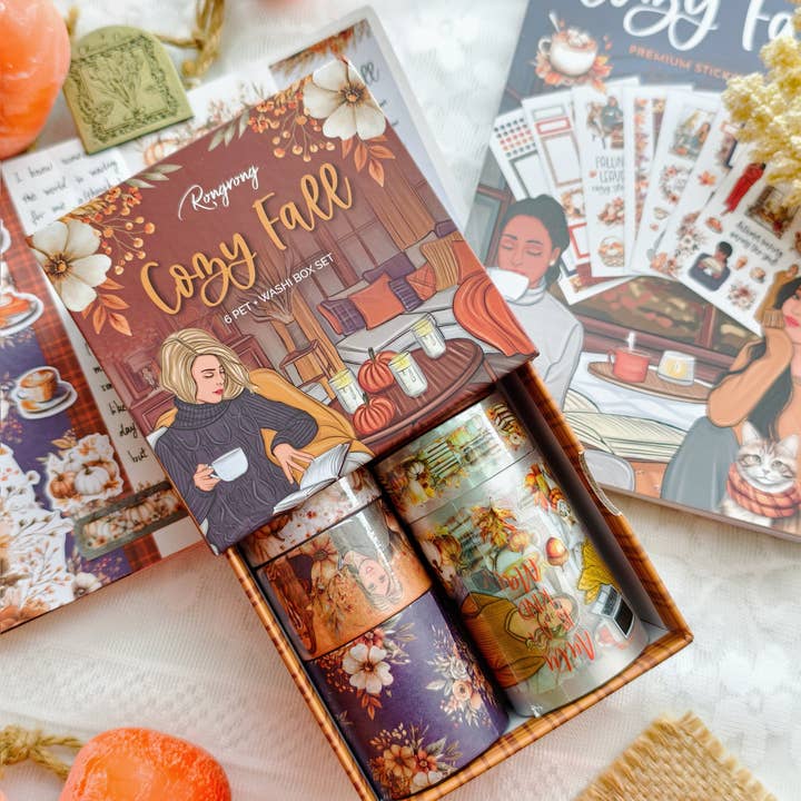 Rongrong Cozy Fall – Box PET e washi – immagine 3