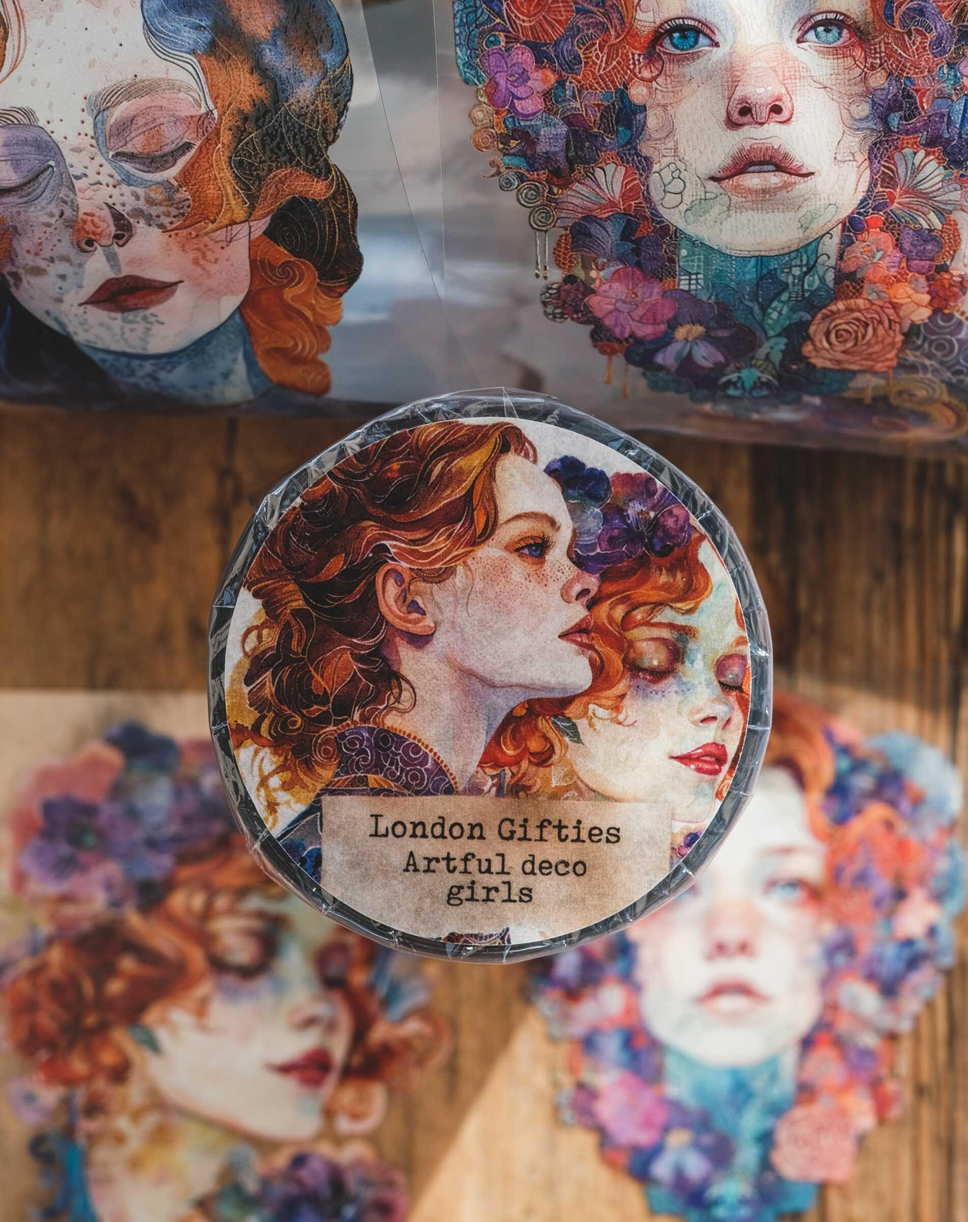 London Gifties – Artful deco girls – PET Tape 6 cm × 10 m