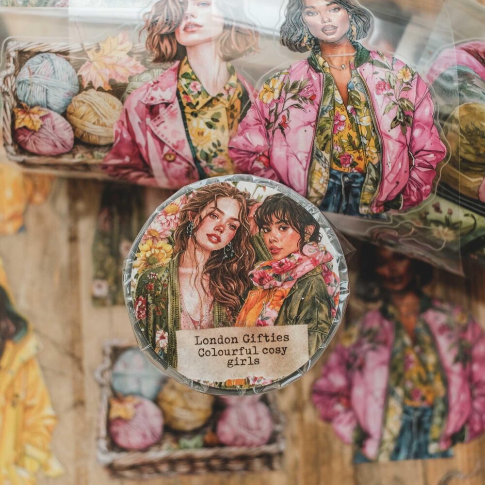 London Gifties – Colourful cosy girls – PET Tape pretagliato 6 cm × 10 m