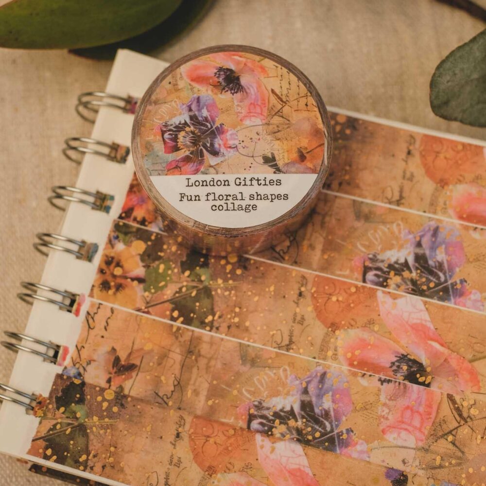 London Gifties – Fun floral shapes collage – Washi tape 2 cm × 10 m