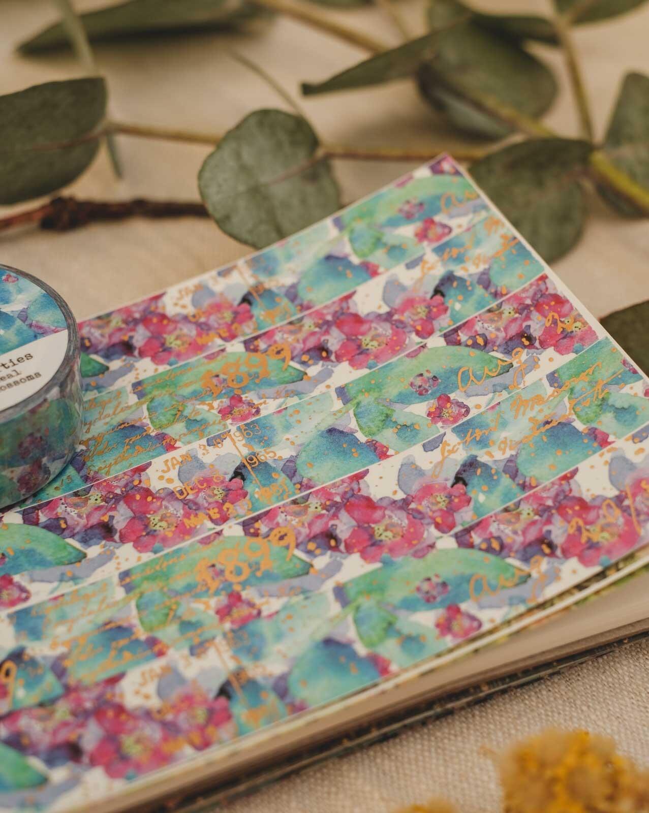 London Gifties – Bright teal summer blooms – Washi tape 2 cm × 10 m - immagine 3
