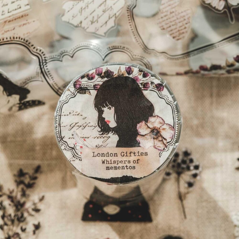 London Gifties – Whispers of mementos – PET Tape pretagliato 8 cm × 10 m