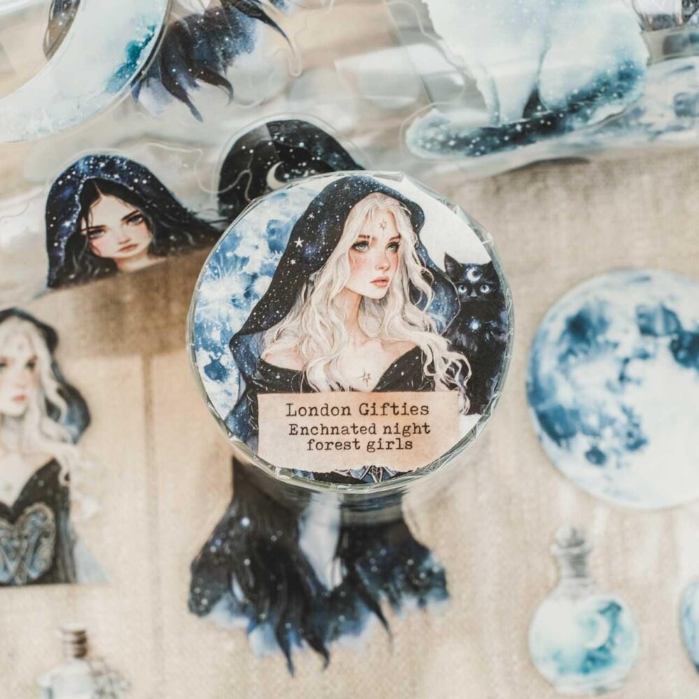 London Gifties – Enchanted night forest girls – PET Tape pretagliato 6 cm × 10 m