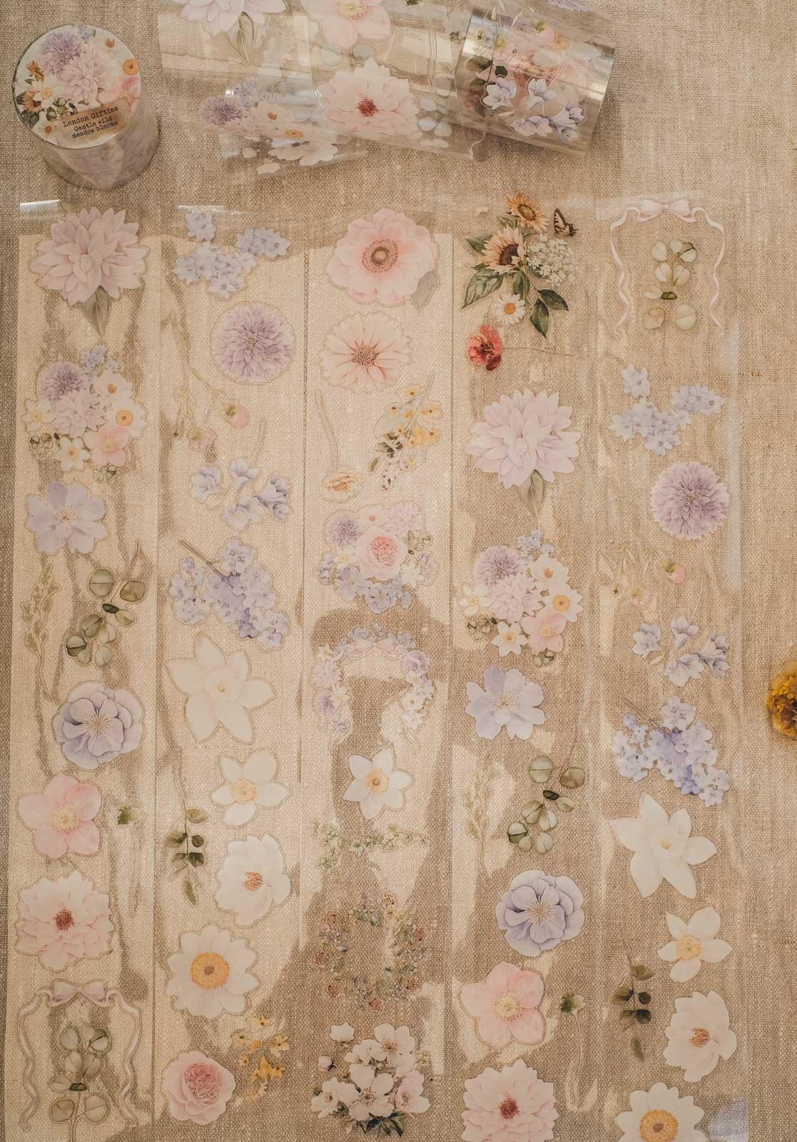 London Gifties – Gentle wild meadow blooms – PET Tape pretagliato 6 cm × 10 m - immagine 3