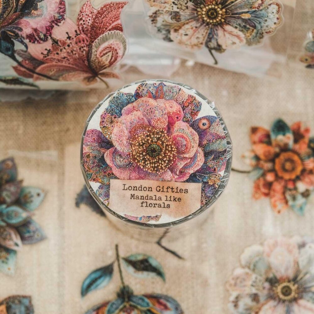 London Gifties – Mandala like florals – PET Tape pretagliato 6 cm × 10 m