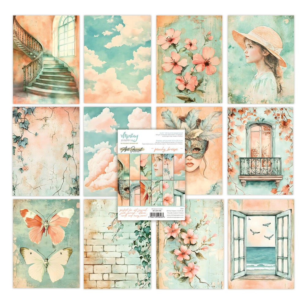 Mintay Peachy Breeze – Paper Pad Art Journal 6×8″, 24 fogli - immagine 2