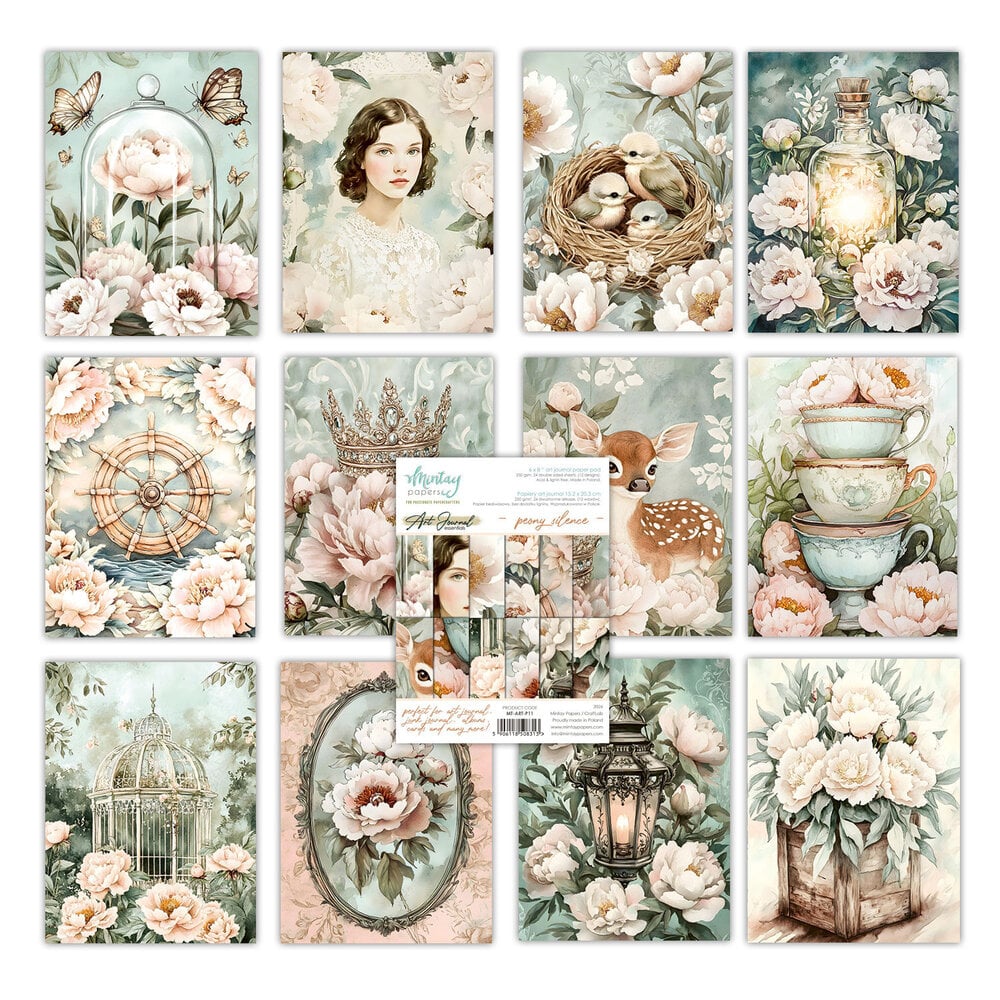 Mintay Peony Silence – Paper Pad Art Journal 6×8″, 24 fogli - immagine 2