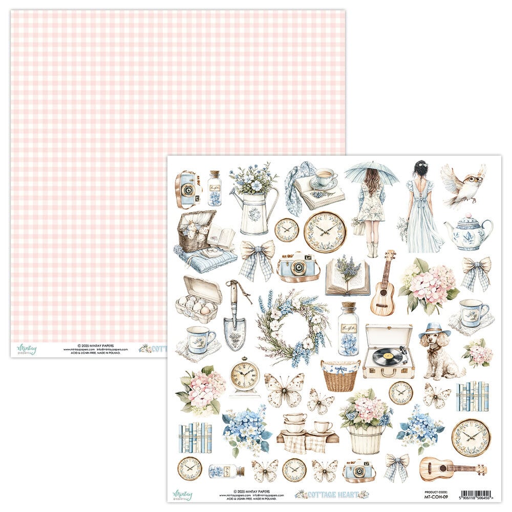 Mintay Cottage Heart – Set Carte Scrapbooking 12×12″, 12 fogli - immagine 8