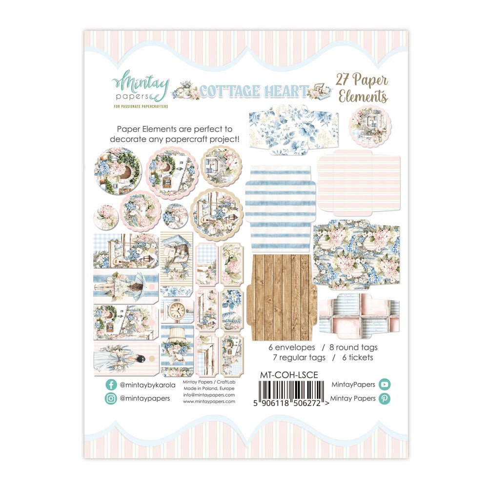 Mintay Cottage Heart – Paper Ephemera, 27 pezzi - immagine 2